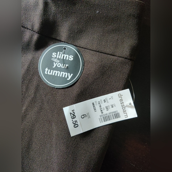 NWT Dressbarn Brown Dress Pants - Tummy Control - Size 6 - Picture 2 of 5